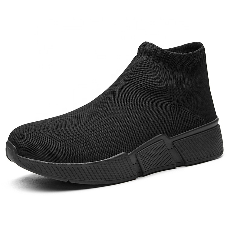 High Quality OEM Knit Custom Men Casual Black Sports Fashion Sock Sneakers Mens Short Boots Wholesale China