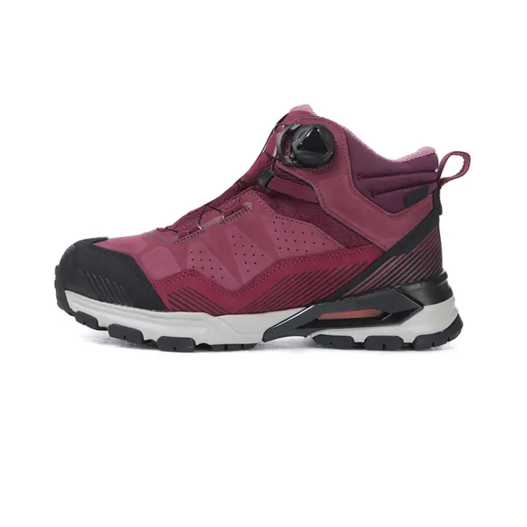 New Mid-top Lace-up Fashion Safety Anti Slip Outdoor Women Men Waterproof Hiking Leather Boots