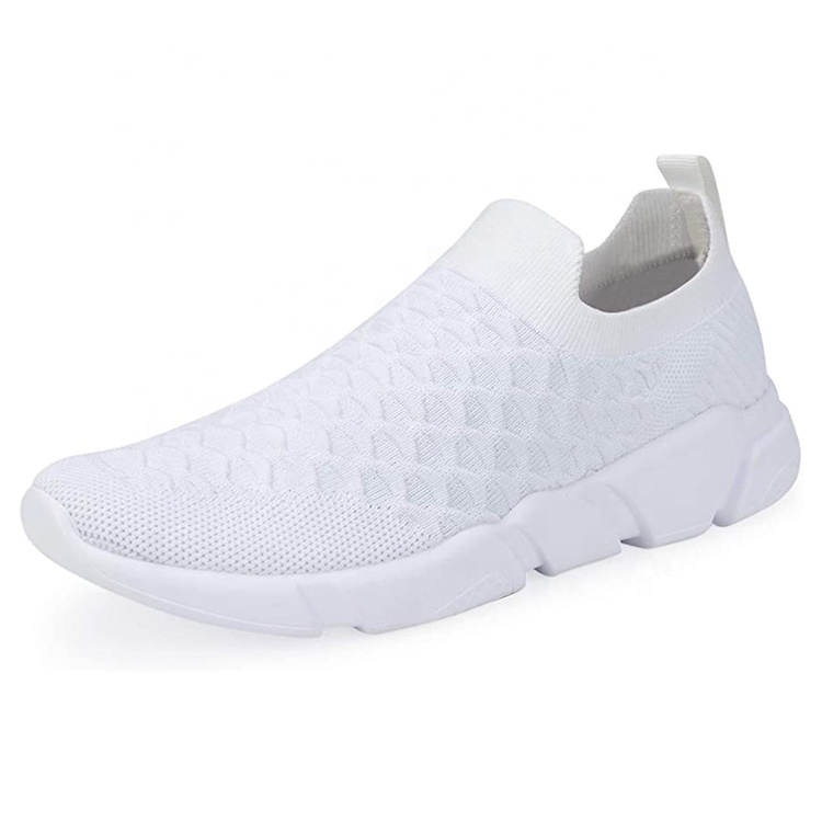 China New Fashion Style Hot Sales Men Women Sneakers Knitted Fabric Lightweight Casual Shoes Men